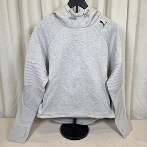 PUMA Women’s L Gray Moto Sleeve Athletic Hoodie